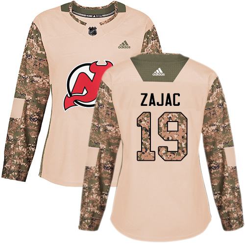 Adidas Devils #19 Travis Zajac Camo Authentic Veterans Day Women's Stitched NHL Jersey